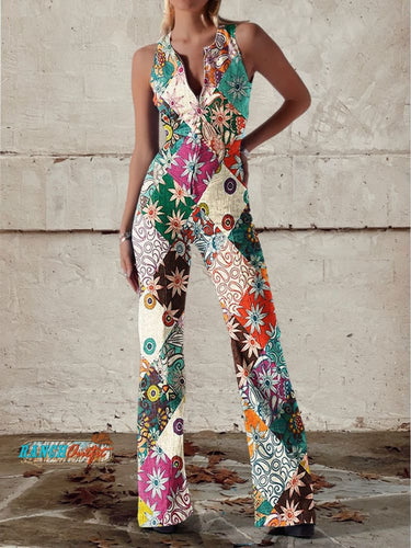 Amarae | Floral Split Denim Jumpsuit