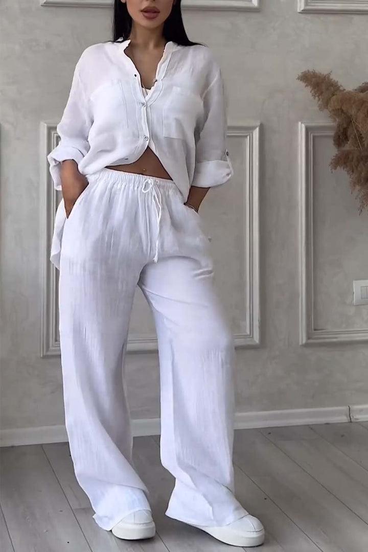 Lune London | Two-Piece Set with Pants Made of Cotton and Linen