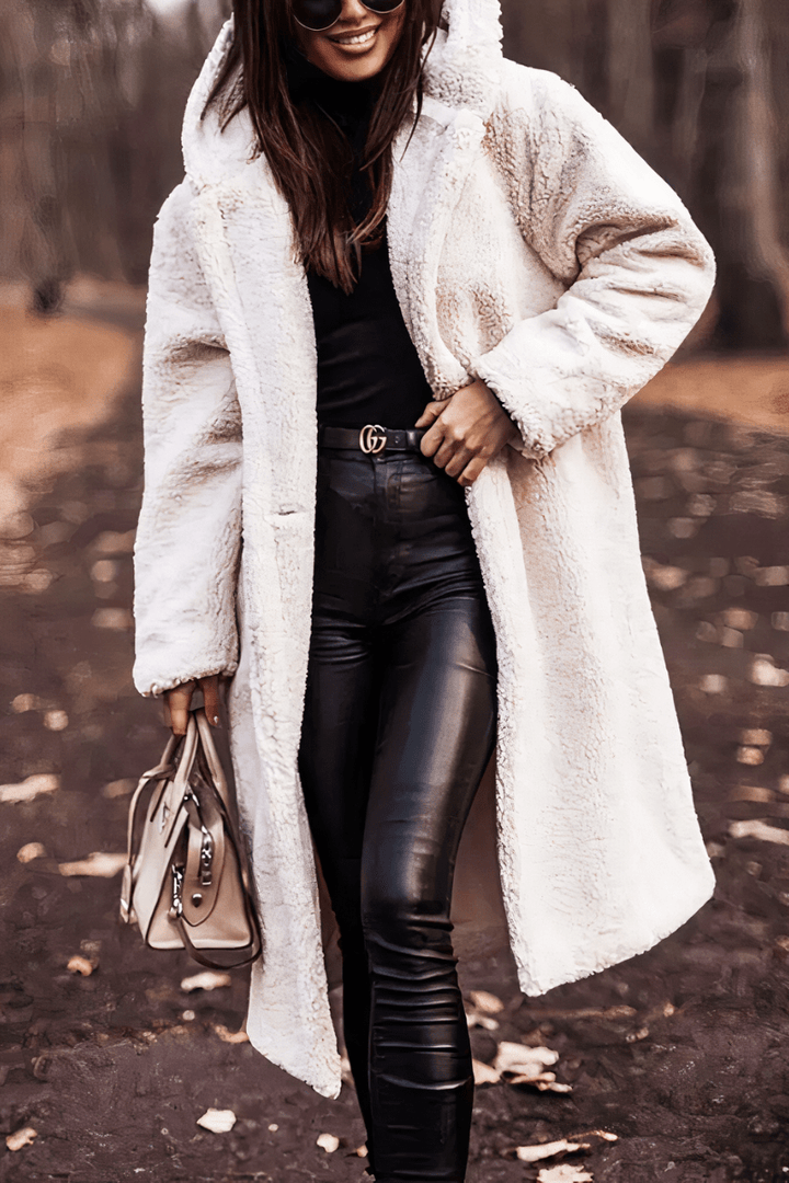 Chic Und Stil | Long Coat Made Of Elegant Faux Fur Warmth and Timeless Style