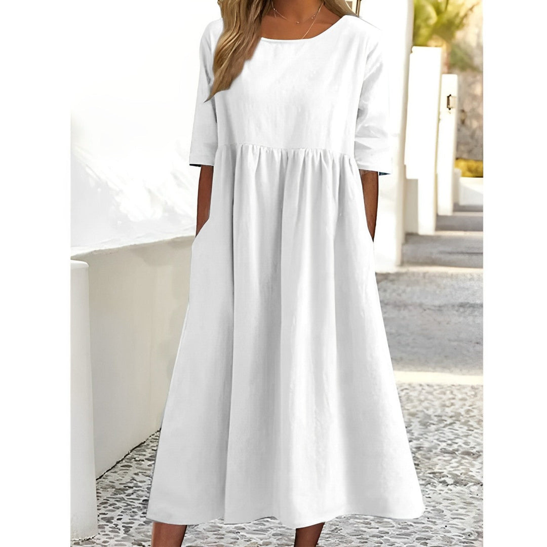 Lune London | Breathable Cotton Linen Midi Dress
