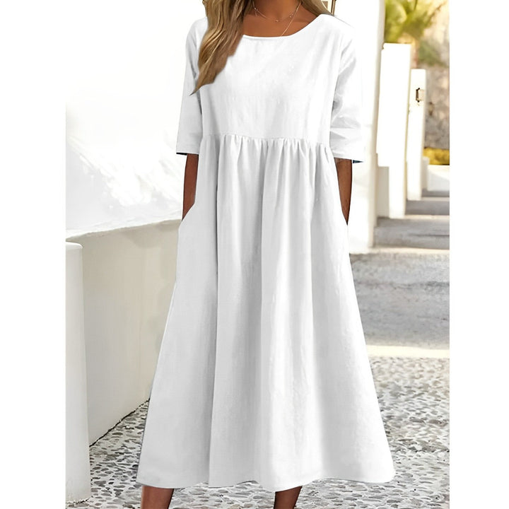 Lune London | Breathable Cotton Linen Midi Dress