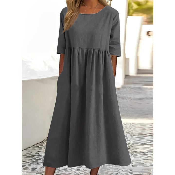 Lune London | Breathable Cotton Linen Midi Dress