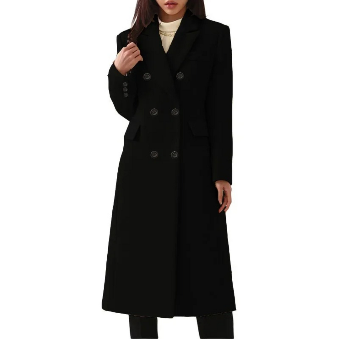 Amarae | Longer Wool Women's Coat with Double Collar