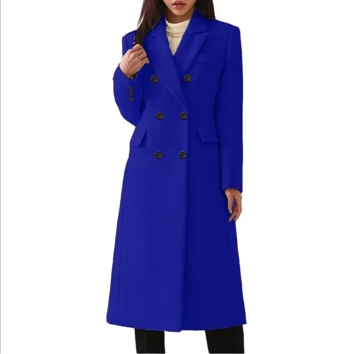 Amarae | Longer Wool Women's Coat with Double Collar