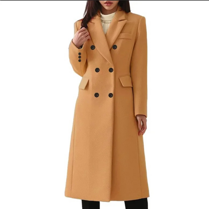 Amarae | Longer Wool Women's Coat with Double Collar