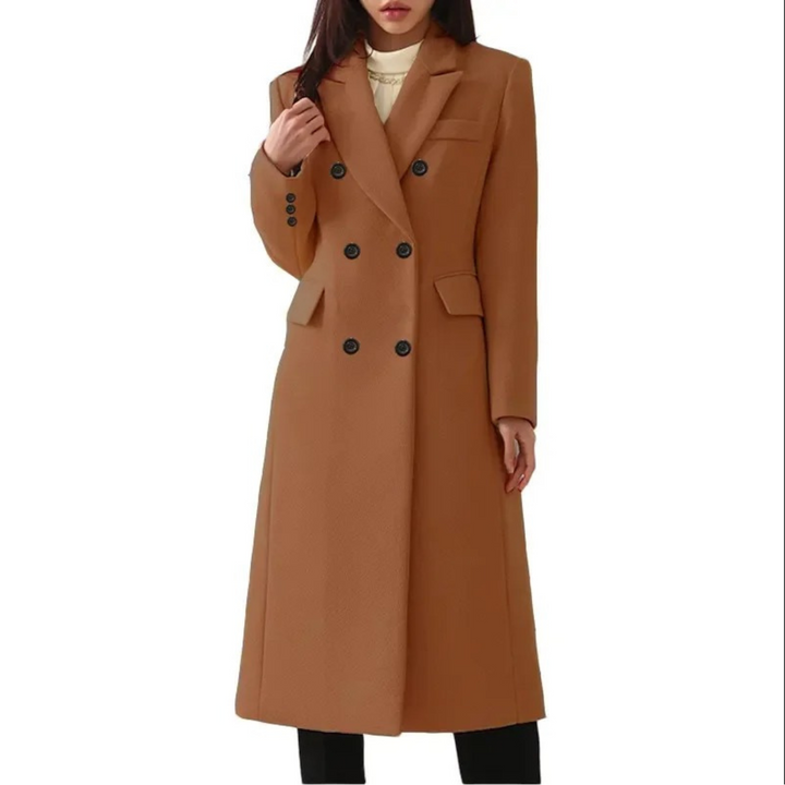 Amarae | Longer Wool Women's Coat with Double Collar