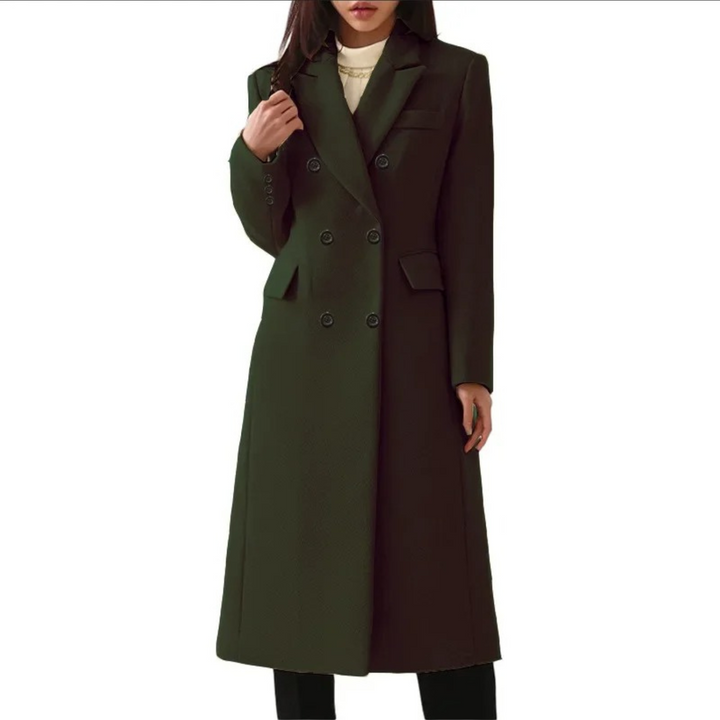 Amarae | Longer Wool Women's Coat with Double Collar