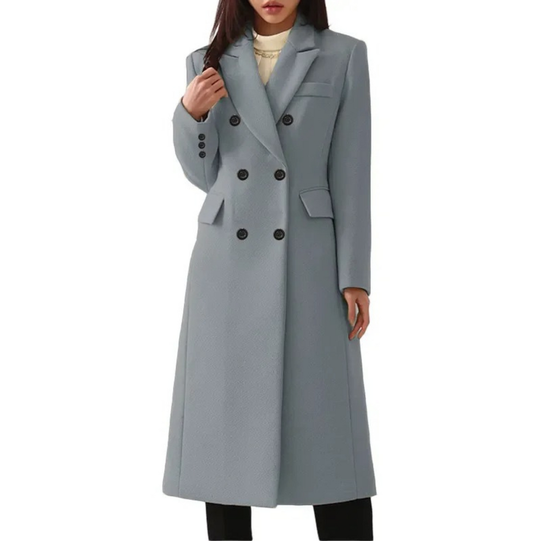 Amarae | Longer Wool Women's Coat with Double Collar