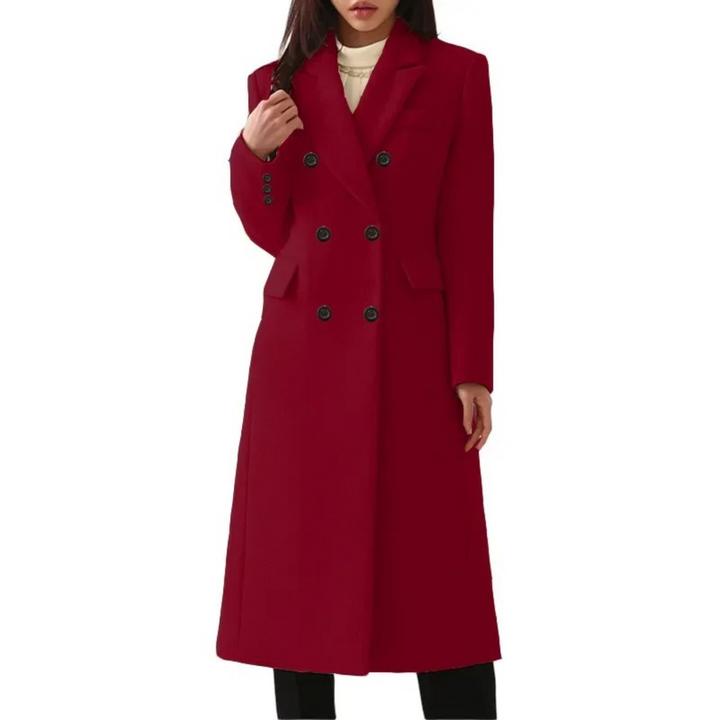 Amarae | Longer Wool Women's Coat with Double Collar