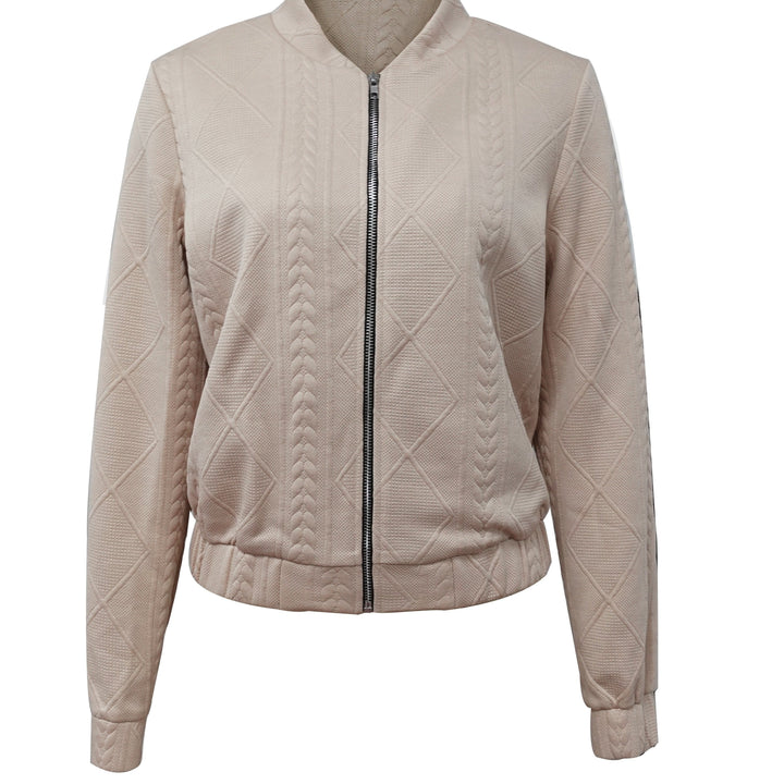 Amarae | Casual bomber jacket with solid color texture