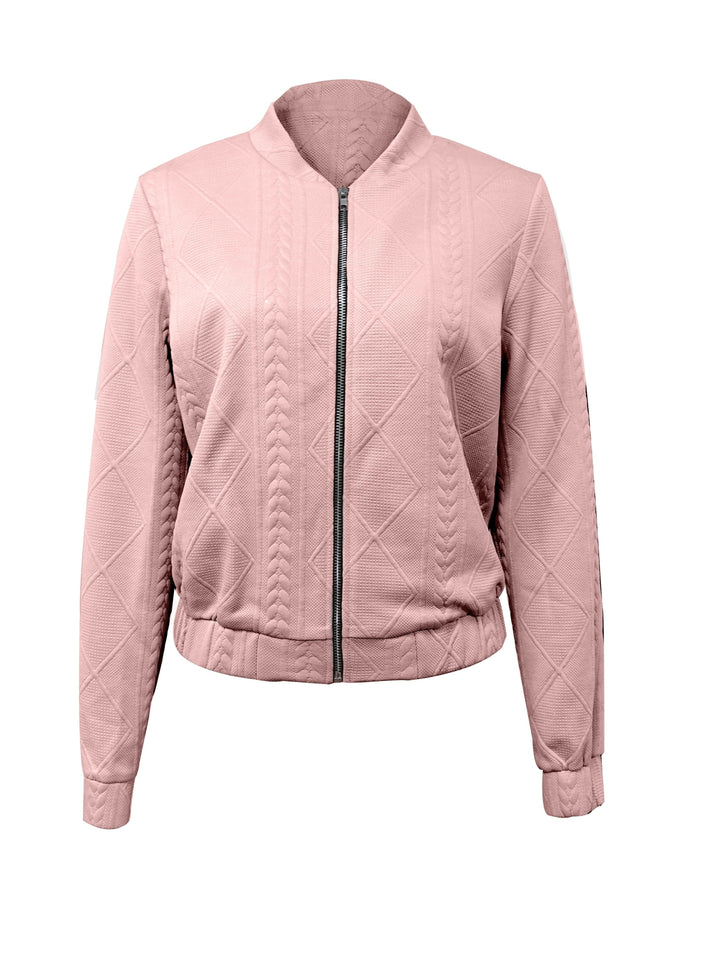 Amarae | Casual bomber jacket with solid color texture