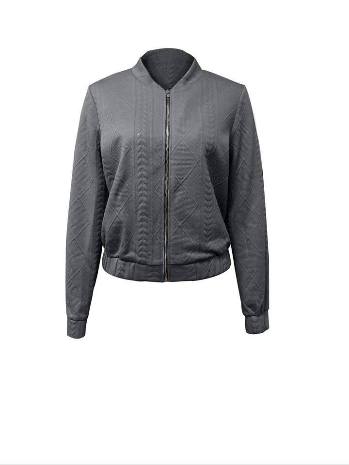 Amarae | Casual bomber jacket with solid color texture