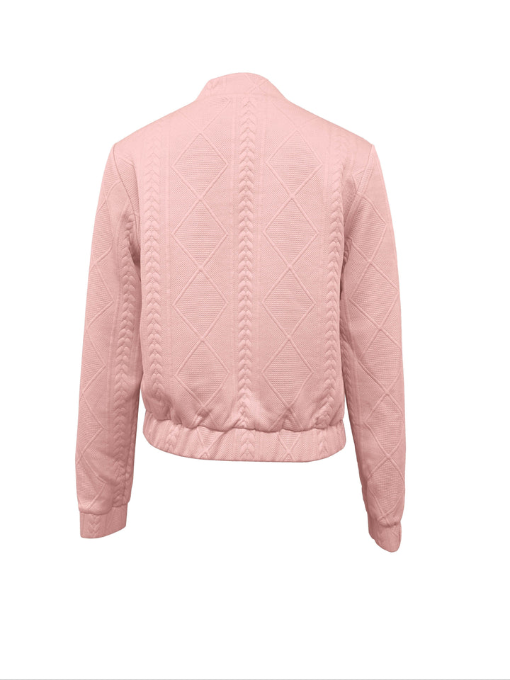 Amarae | Casual bomber jacket with solid color texture
