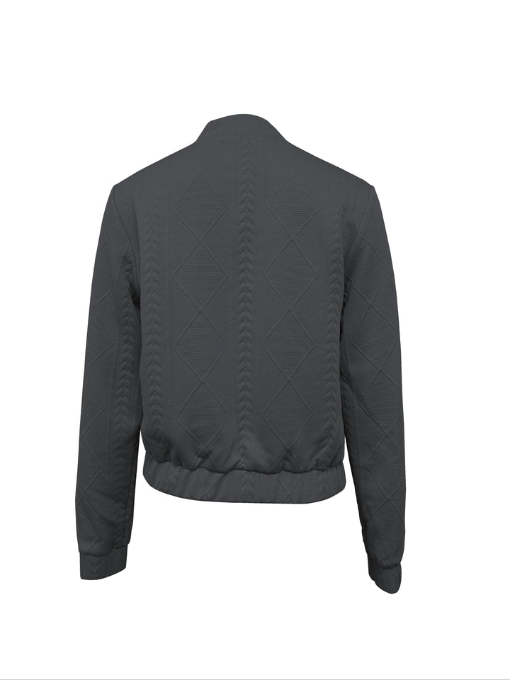 Amarae | Casual bomber jacket with solid color texture
