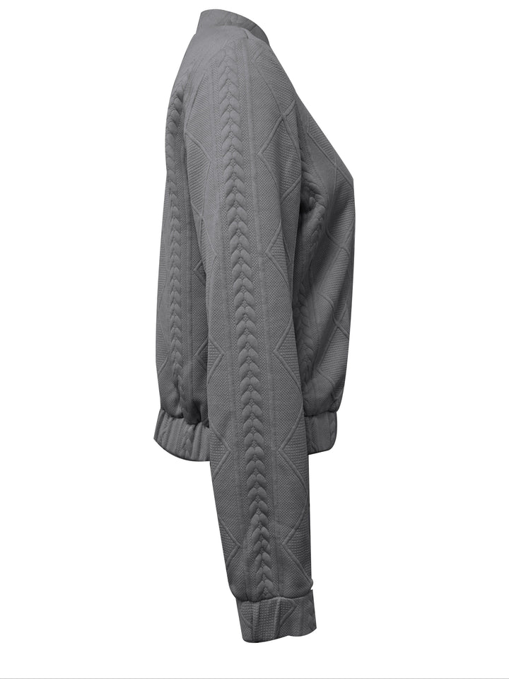 Amarae | Casual bomber jacket with solid color texture