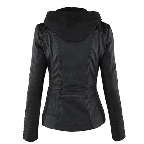 Amarae | Elegant Leather Women's Jacket with Hood