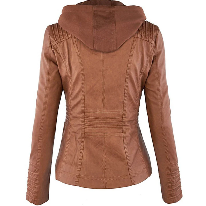 Lune London | Elegant Leather Women's Jacket with Hood