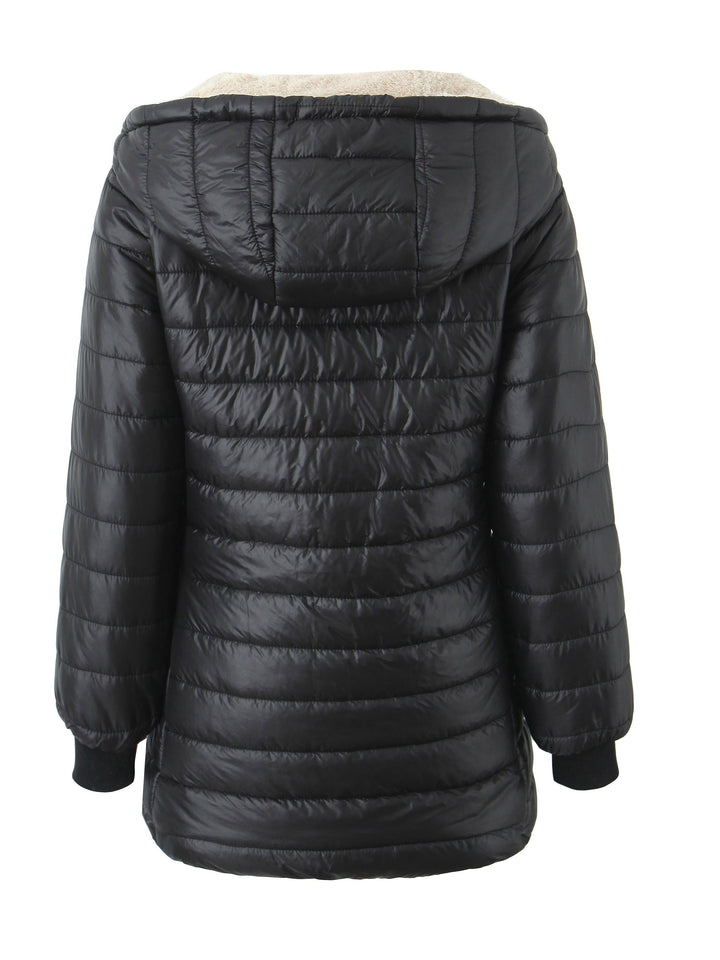 Lune London | Women's Padded Hooded Jacket in Solid Color Design