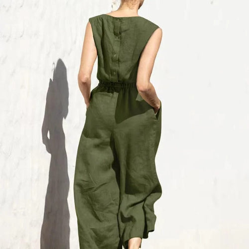 Amarae | Cotton-Linen Jumpsuit