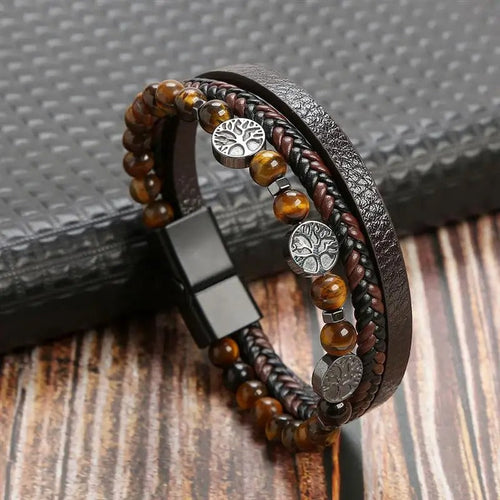 Amarae | Leather Bracelet in Antique Style with Metal Clasp