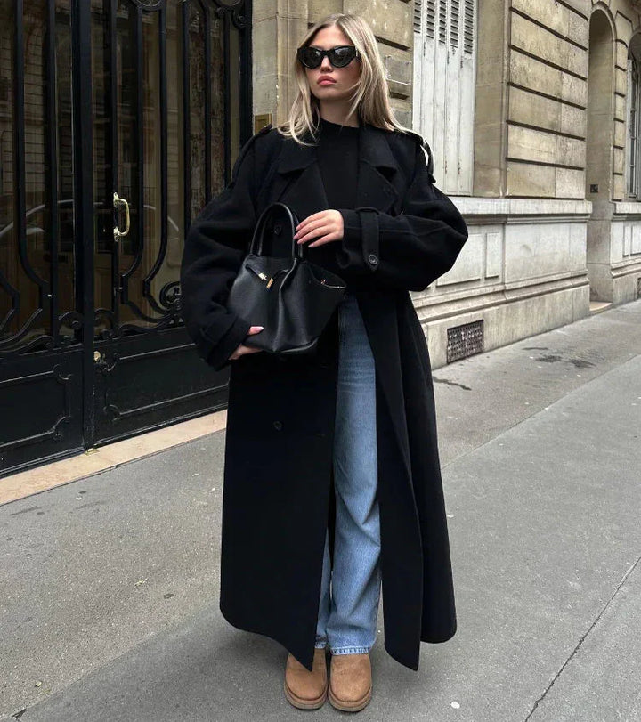 Lune London | Double-Breasted Wool Blend Coat