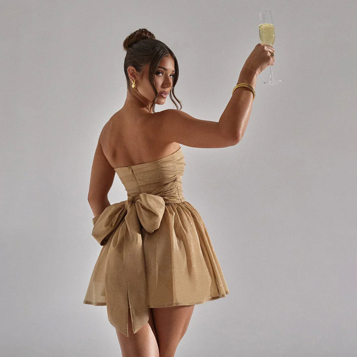 Lune London | Sparkling dress with large bow