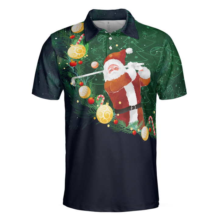 Lune London | Christmas Golf Polo - Short Sleeve Golf Polos for Men - Santa Golf Design T-Shirt - Christmas Gift Idea for Men