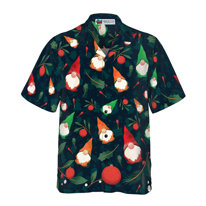 Lune London | Hyperfavor Christmas Hawaiian shirts, short gnome pattern Christmas shirts, Christmas gift idea for men and women