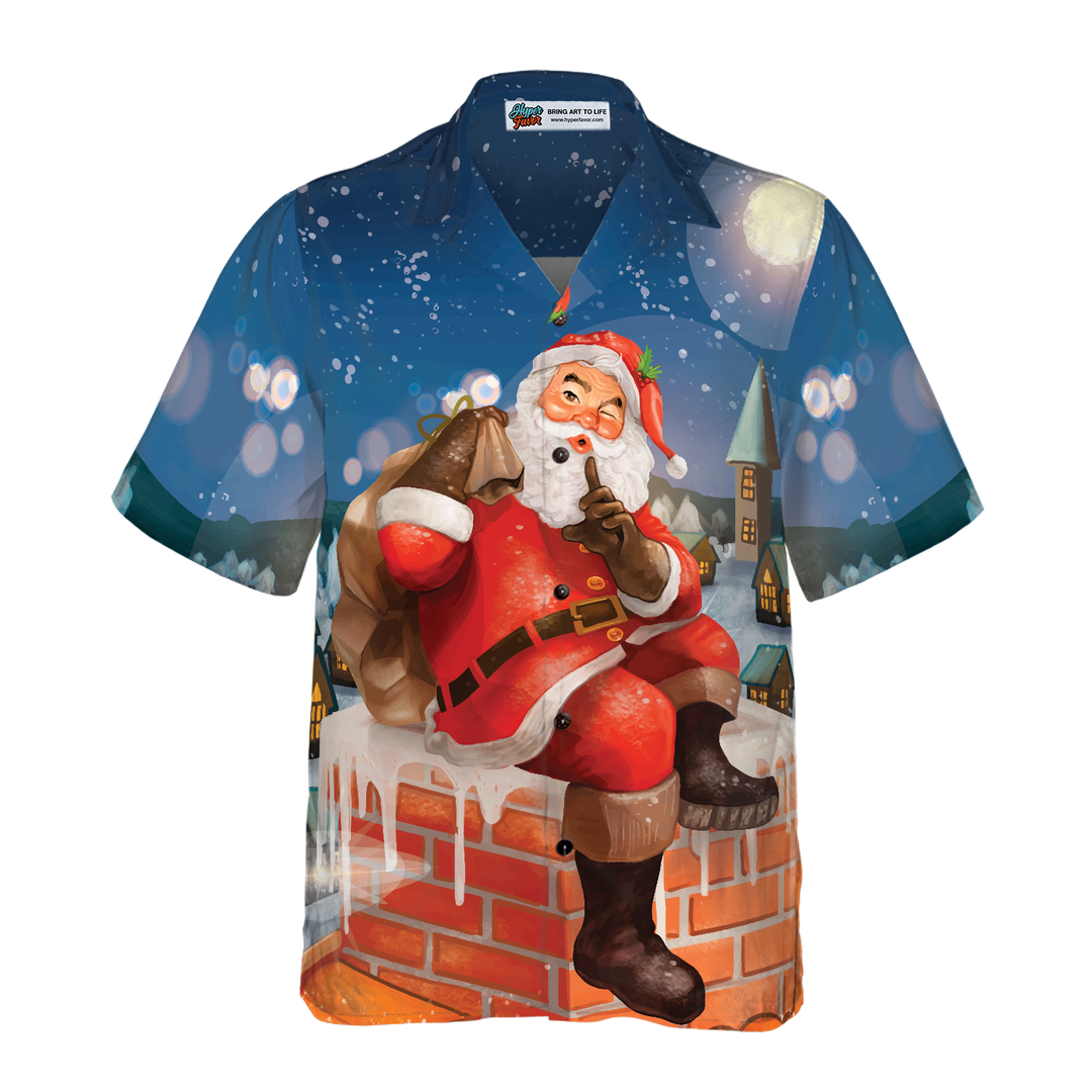 Lune London | Hawaiian shirts, Santa with short sleeve gift t-shirt, Christmas gift t-shirt idea for men and women