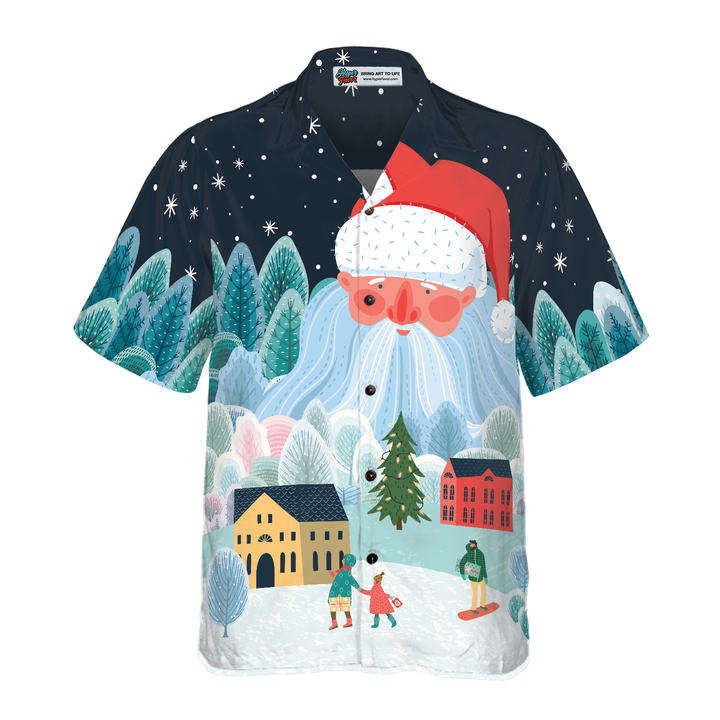 Lune London | Hyperfavor Christmas Hawaiian shirts for men and women, Santa Tower button shirt Short sleeve shirt