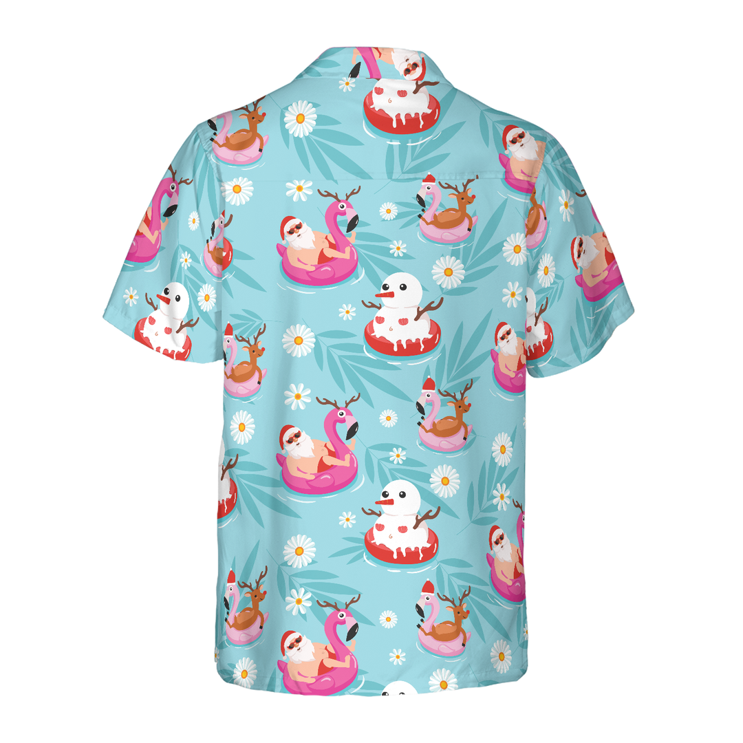 Lune London | Hyperfavor Christmas Hawaiian Shirts, Santa Summer Beach Pattern Short Sleeve Shirt, Christmas Shirt Gift Idea for Men and Women