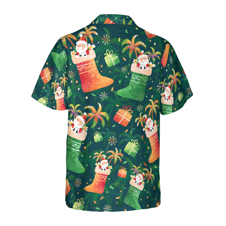 Lune London | Hyperfavor Christmas Hawaiian Shirts, Christmas Santa Sock Pattern Short Sleeve Shirt, Christmas Gift Idea for Men and Women