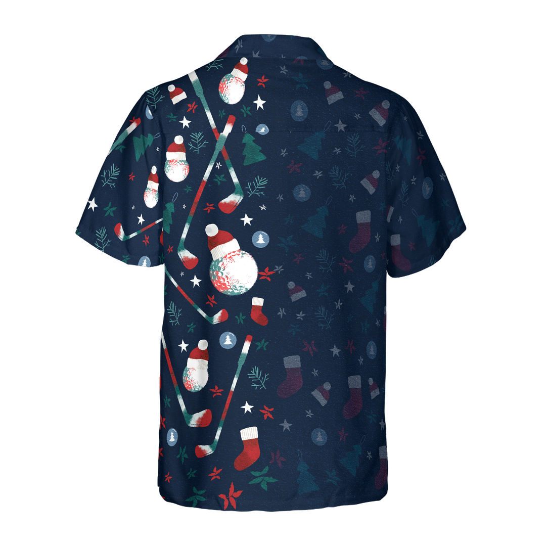 Lune London | Hyperfavor Christmas golf print Hawaiian shirt, short sleeve Christmas shirts, button shirt for men and women