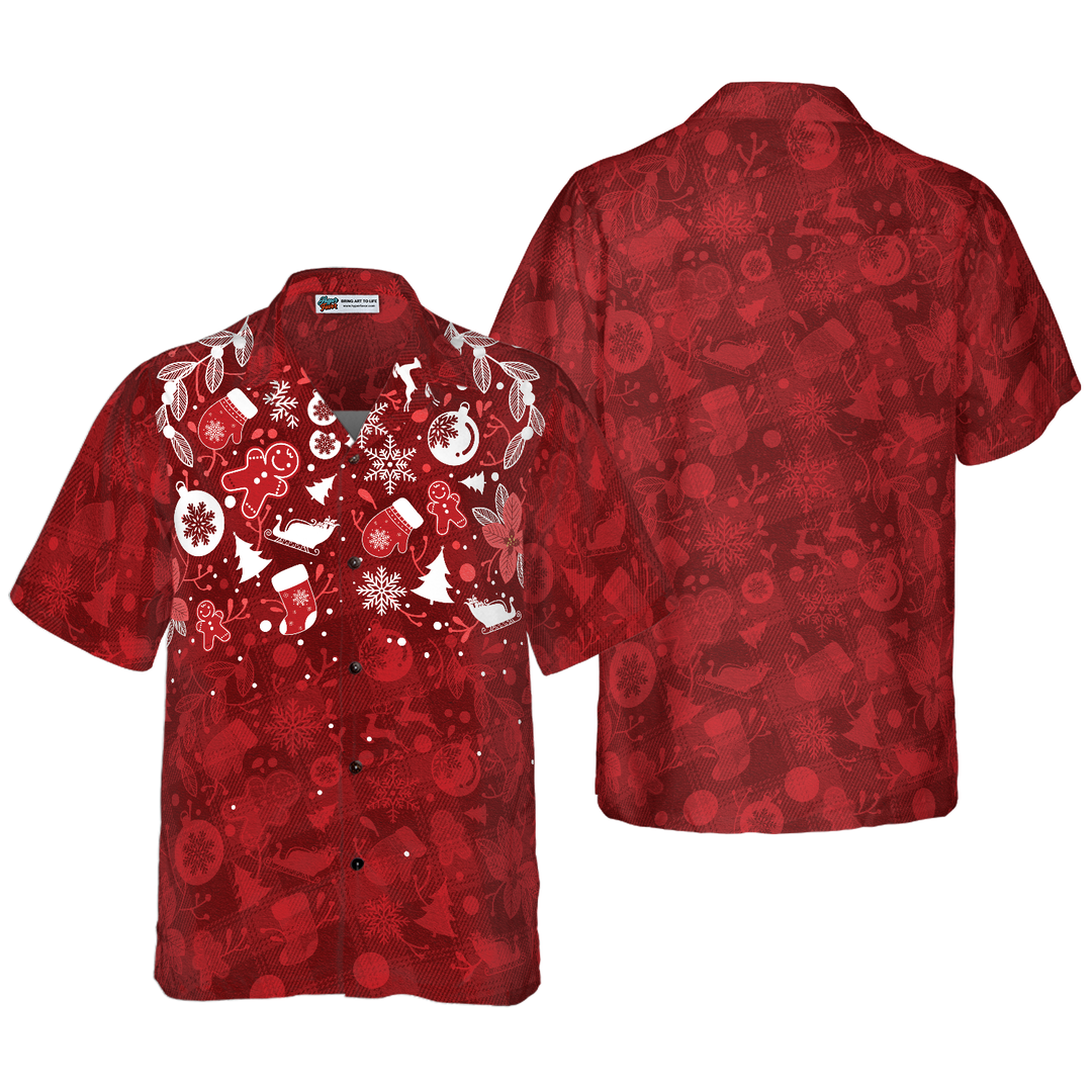 Lune London | Christmas Hyperfavor Hawaiian Shirts for Men and Women, Men's Gingerbread Christmas Short Sleeve Hawaiian Shirt with Button Placket