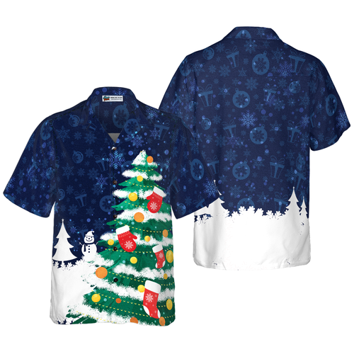 Amarae | Hyperfavor Christmas Tree Hawaiian Shirt, short sleeve Christmas shirts, button-up shirt for men and women