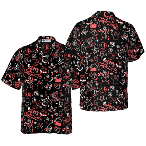 Amarae | Christmas Hawaiian shirts Hyperfavor, Christmas striped short sleeve shirt, Christmas gift idea for men and women