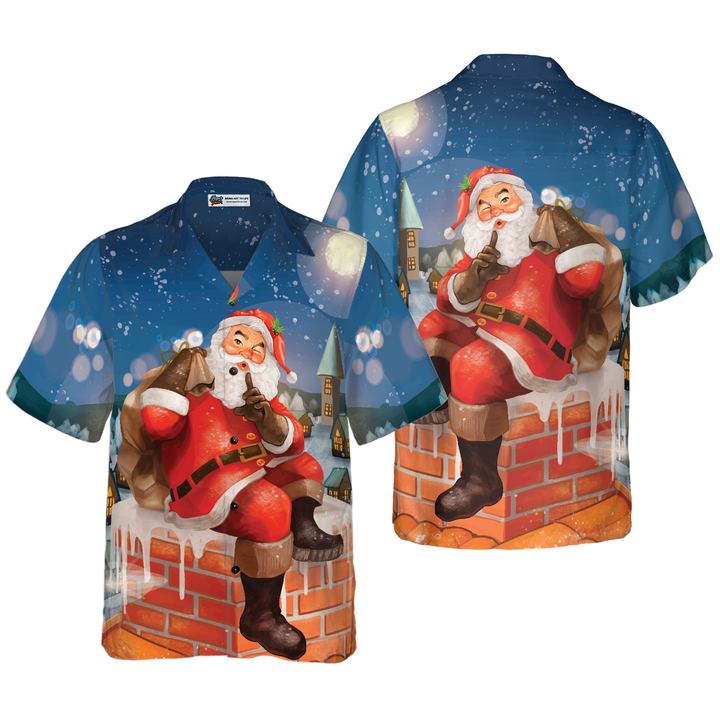 Lune London | Hawaiian shirts, Santa with short sleeve gift t-shirt, Christmas gift t-shirt idea for men and women