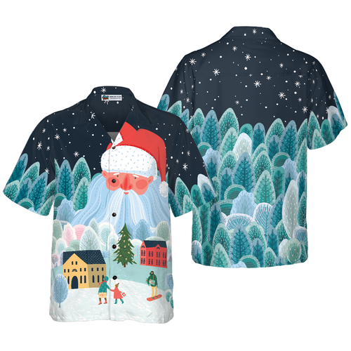Amarae | Hyperfavor Christmas Hawaiian shirts for men and women, Santa Tower button shirt Short sleeve shirt