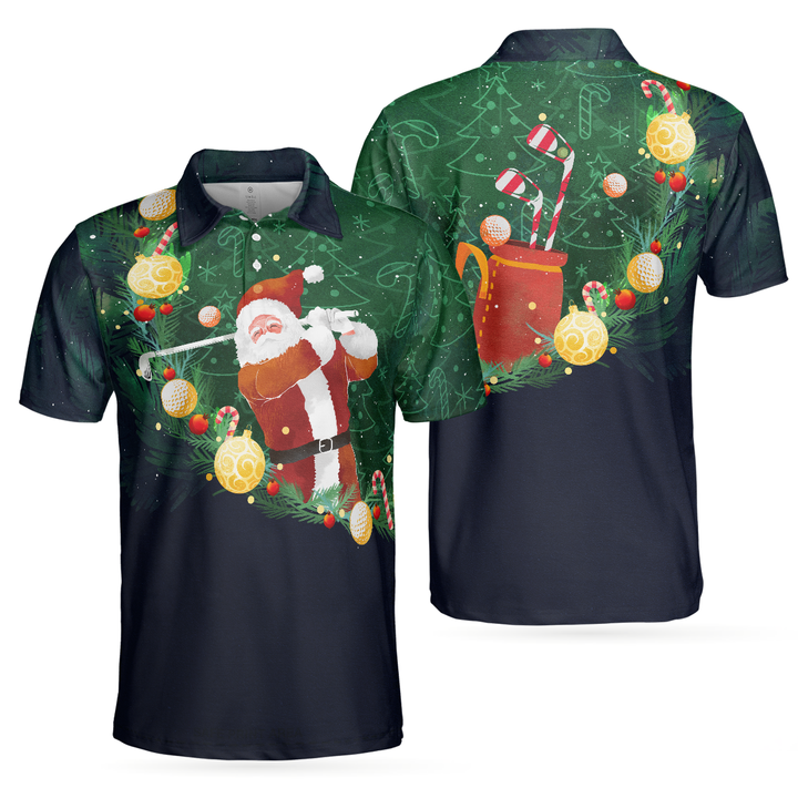 Lune London | Christmas Golf Polo - Short Sleeve Golf Polos for Men - Santa Golf Design T-Shirt - Christmas Gift Idea for Men