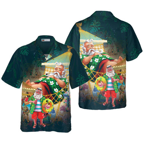 Amarae | Christmas Hawaiian shirts Hyperfavor, short sleeve Santa Claus beach shirt, Christmas gift idea for men and women