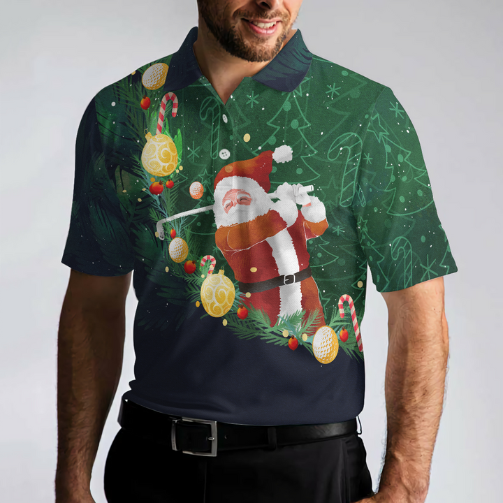 Lune London | Christmas Golf Polo - Short Sleeve Golf Polos for Men - Santa Golf Design T-Shirt - Christmas Gift Idea for Men