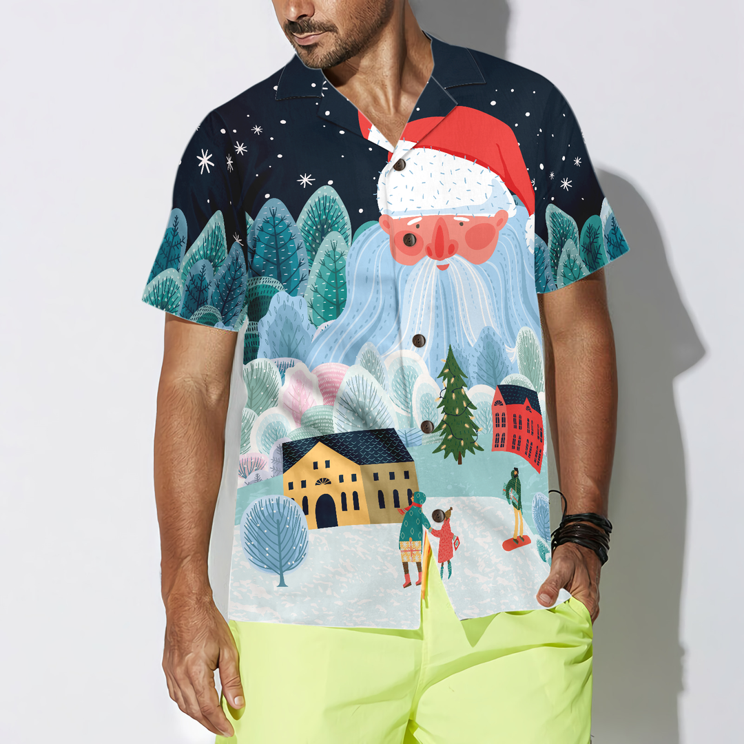 Lune London | Hyperfavor Christmas Hawaiian shirts for men and women, Santa Tower button shirt Short sleeve shirt