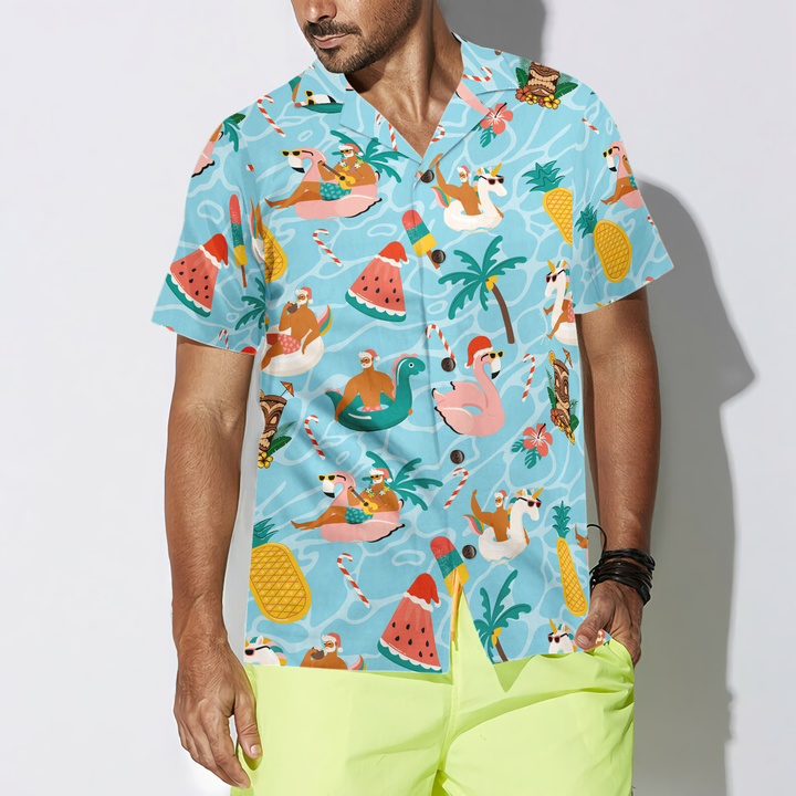 Lune London | Hyperfavor Christmas Hawaiian Shirts, Santa Summer Beach Shirt Short Sleeve, Christmas Gift Shirt Idea for Men and Women