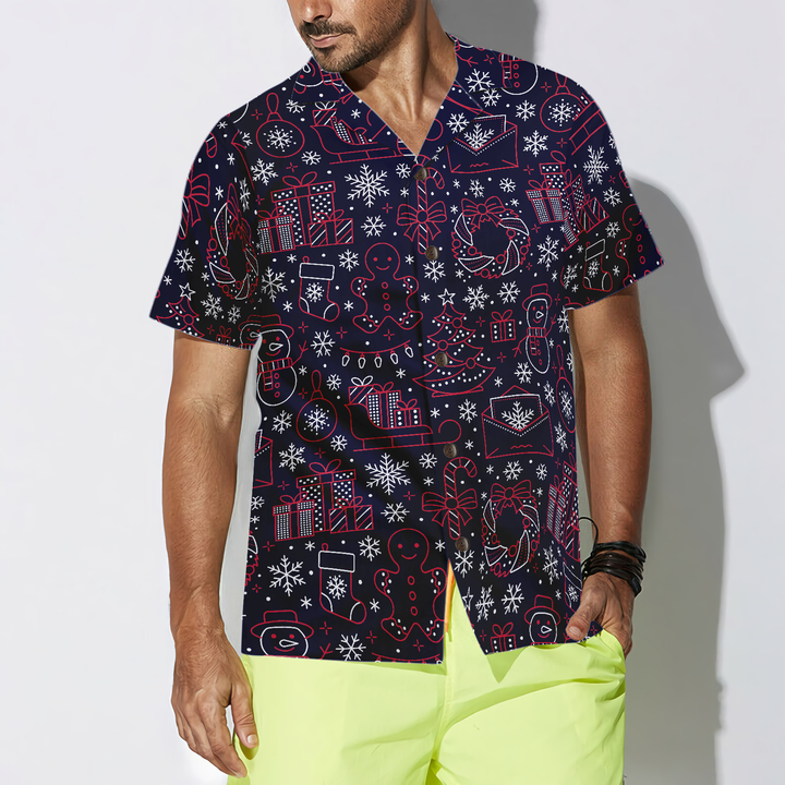 Lune London | Hawaiian shirts, short sleeve Christmas lines pattern shirt, Christmas gift idea for men and women