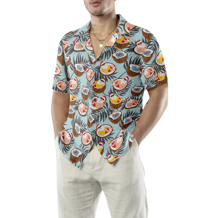 Lune London | Christmas Hawaiian shirts Hyperfavor, Santa Claus t-shirt with coconut short sleeves, Christmas t-shirt gift idea for men and women