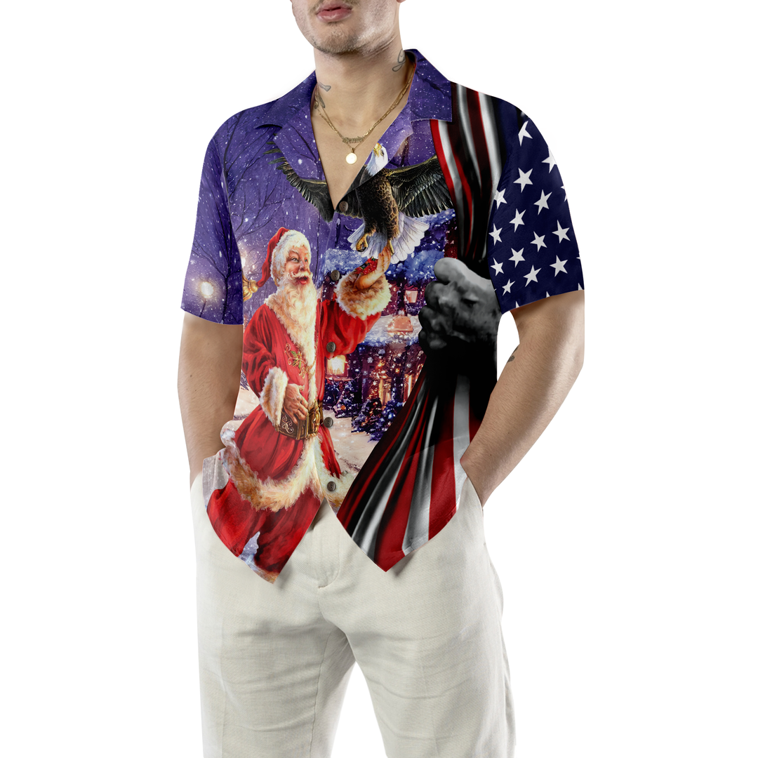 Lune London | Hawaiian Hyperfavorite Christmas T-shirts, Santa T-shirt with eagle short sleeves, Christmas T-shirt gift idea for men and women