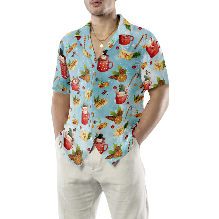 Lune London | Hyperfavor Santa motif Christmas 2 patterns Hawaiian shirt, short sleeve Christmas shirts button-up for men and women