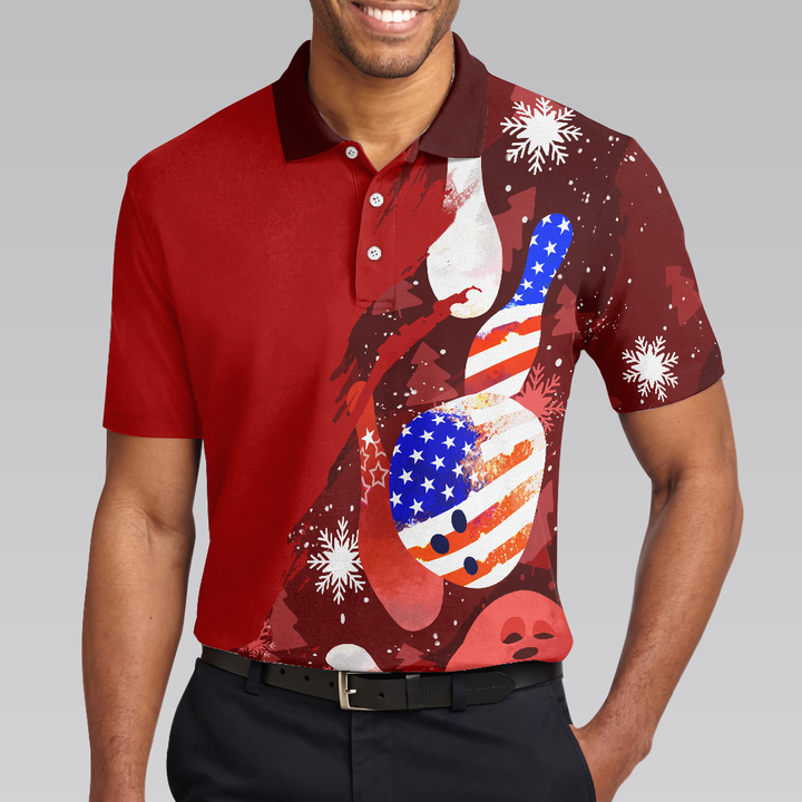 Lune London | American flag Christmas bowling ball and pins polos for men