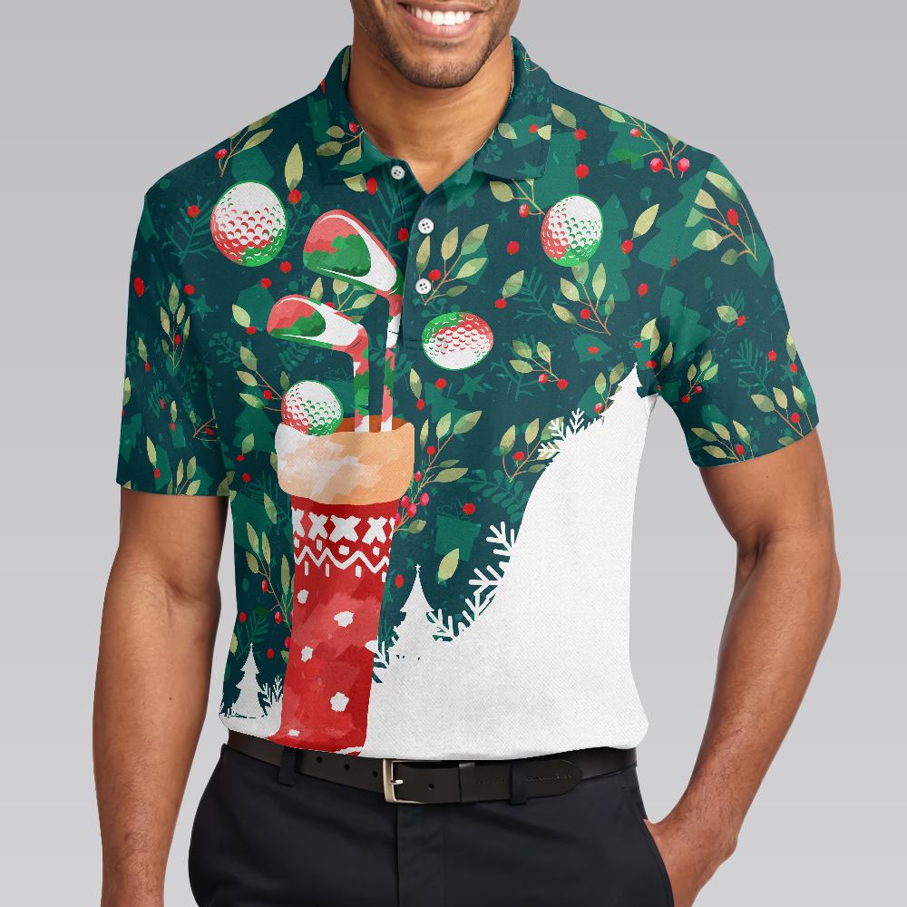 Lune London | Christmas Golf Shirts for Men and Women, Christmas Socks with Golf Ball Pattern Short Sleeve T-Shirt for Men