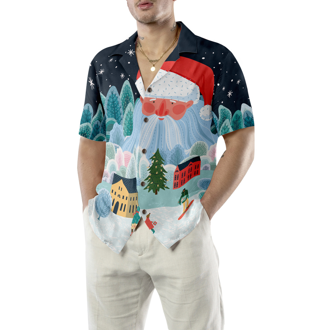 Lune London | Hyperfavor Christmas Hawaiian shirts for men and women, Santa Tower button shirt Short sleeve shirt